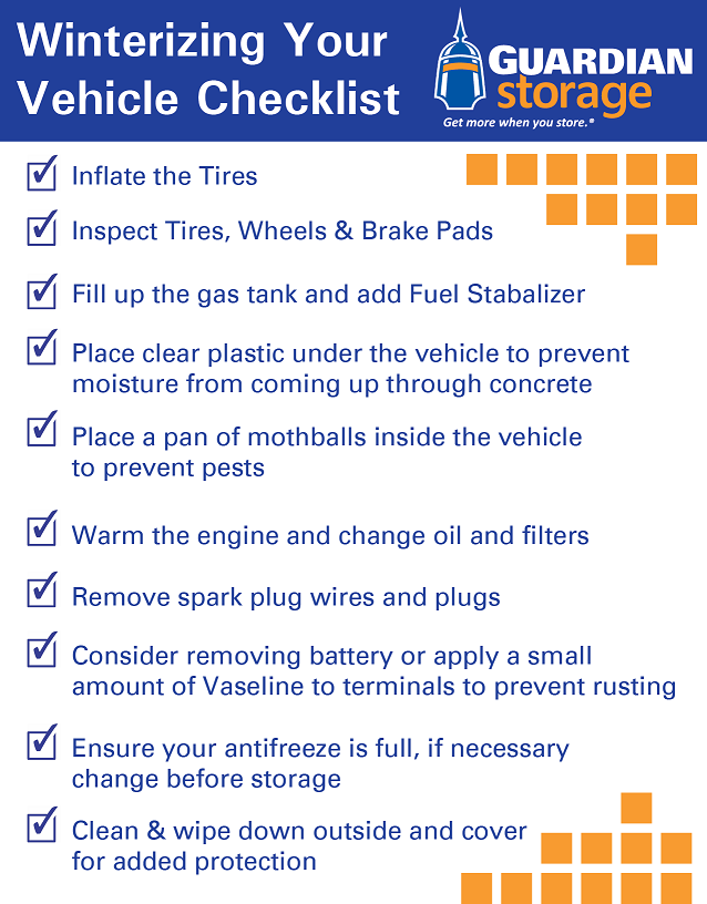 Vehicle Storage Checklist